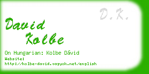 david kolbe business card